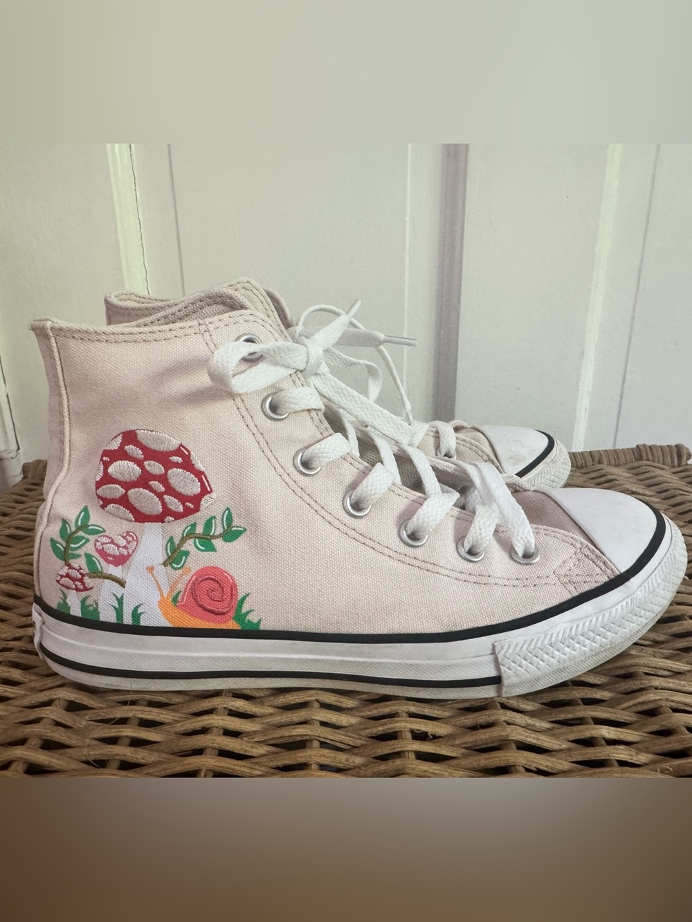 Converse Girls Chuck Taylor All Star Mushroom Garden High-Top Sneaker Blush Pink